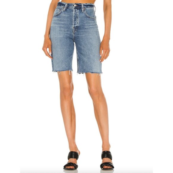 Agolde 90's Pinch Waist Short High Rise Straight Leg in Marquee Size 28 - Picture 2 of 7